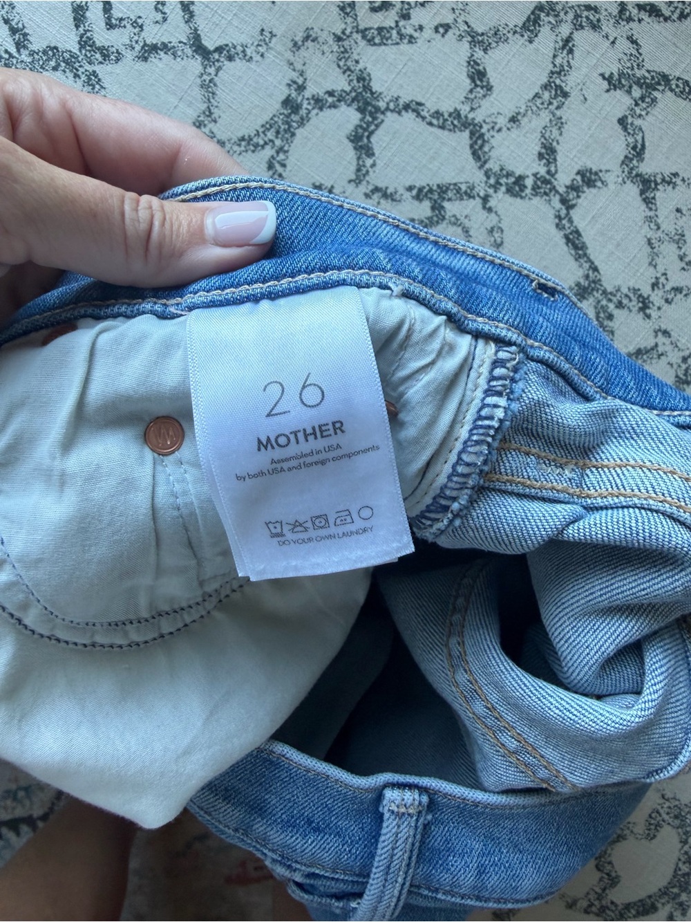 MOTHER Light Blue Denim High-Rise Jean Shorts - Picture 5 of 7